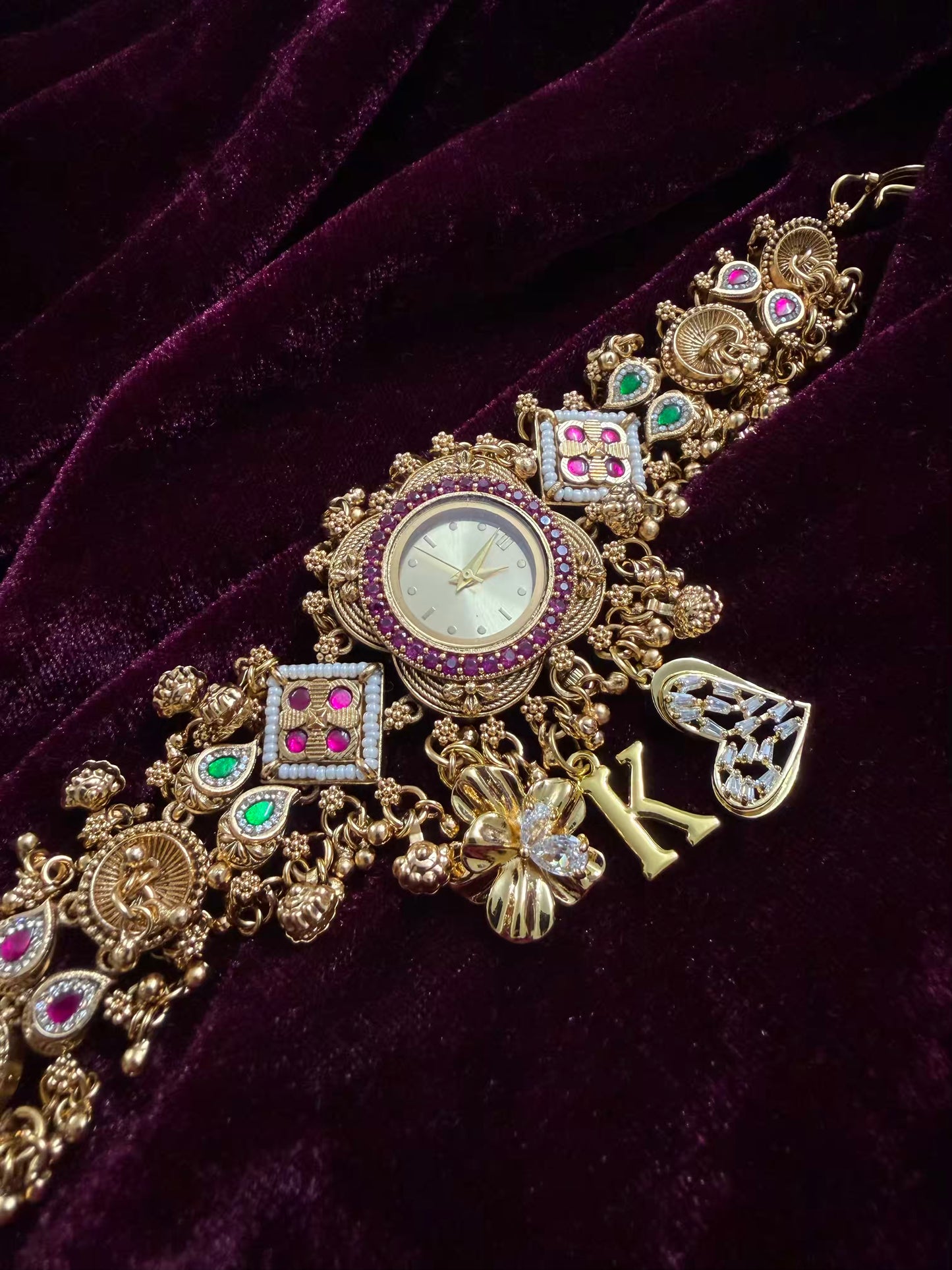 Gold Cloud Dial Heritage Watch in Premium Rajwadi plating (Free Initial)