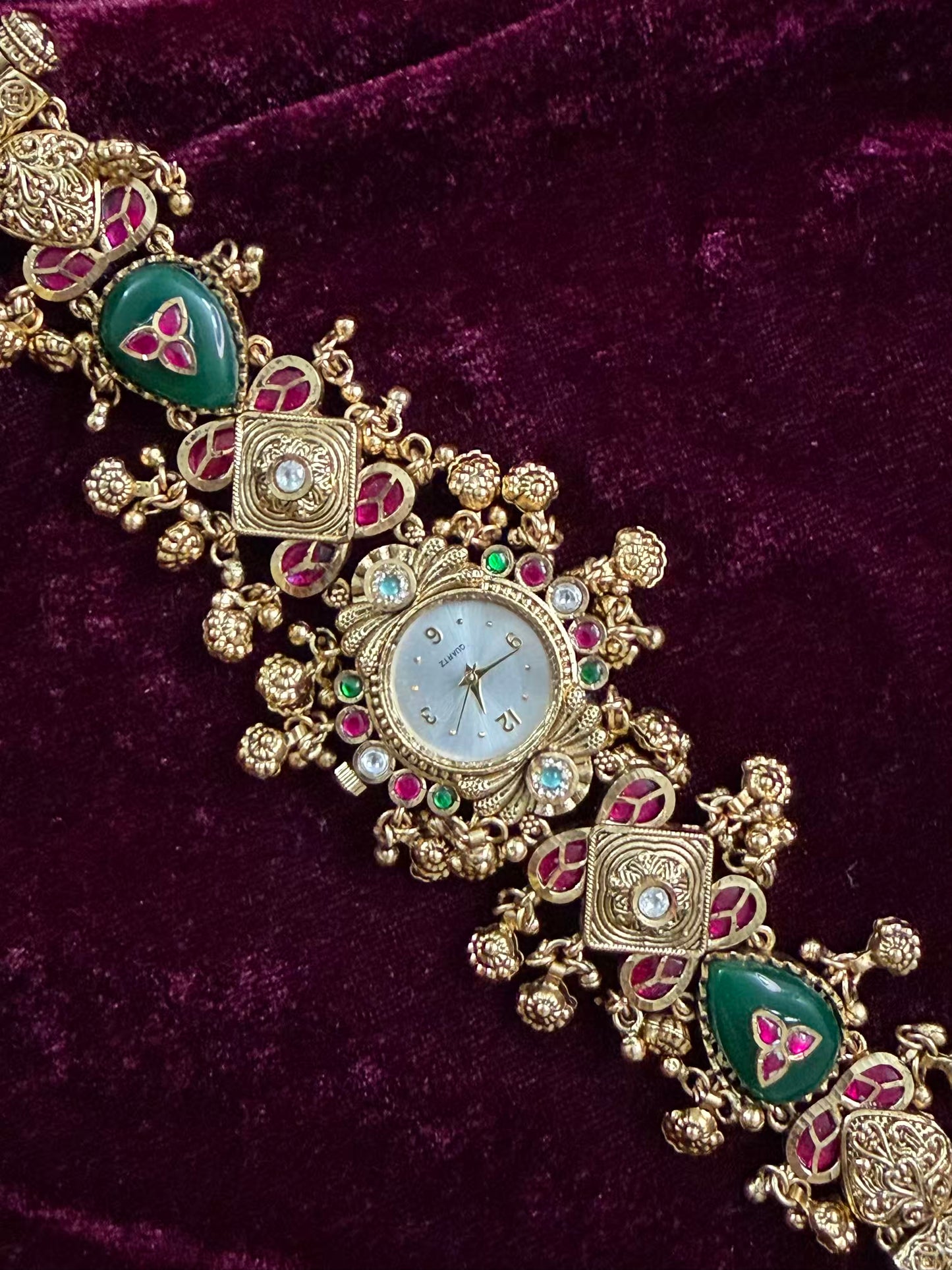 Kundan Premium Gold Maharani Watch Design Heritage Bracelet