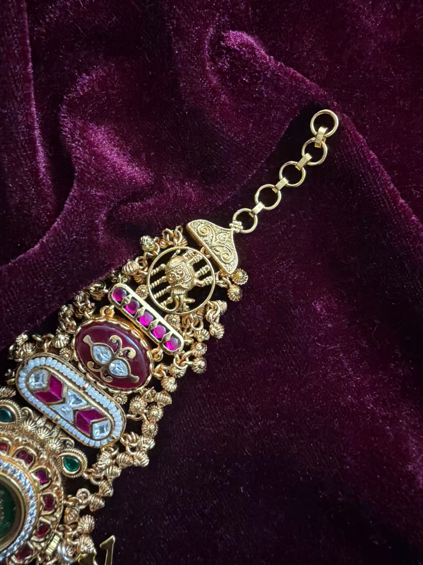 Green Peacock Dial  Maharani Kundan Watch Design Heritage Bracelet