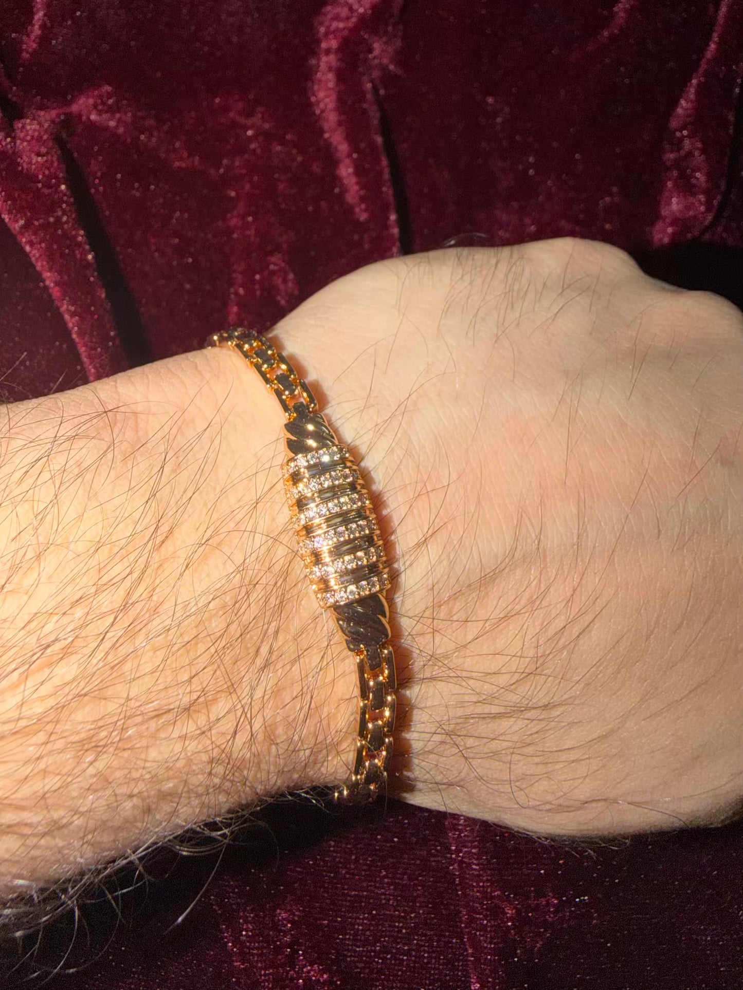 Spiral Diamonds Men's Rakhi Bracelet