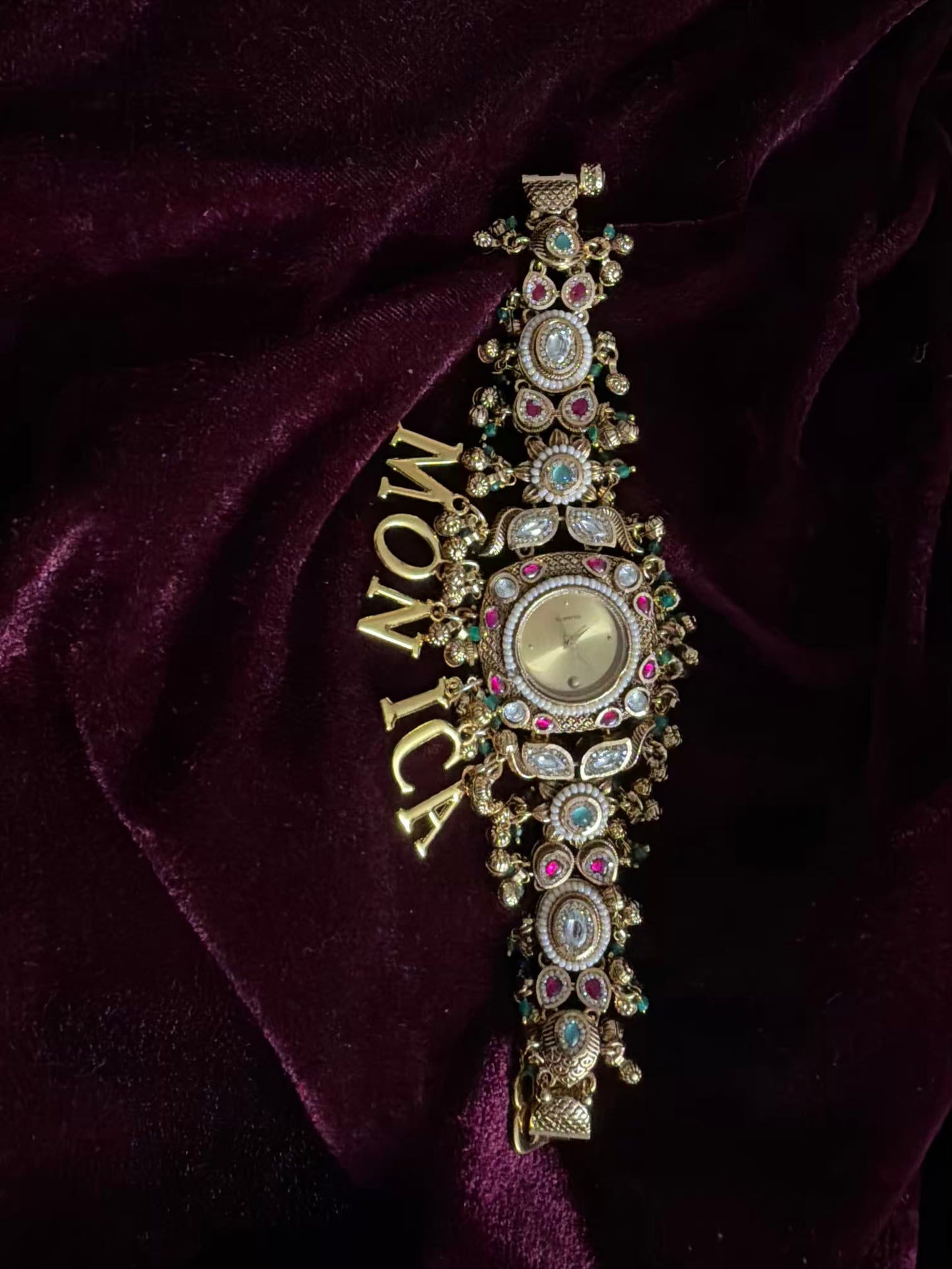 Royal Maharani Watch Design Bracelet fits 2.8 Adjustable with hooks ( Customise Your Name )