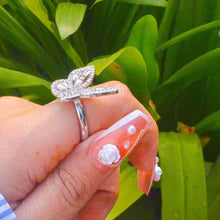 Load image into Gallery viewer, Butterfly Studded Ring - Silver ( Adjustable )
