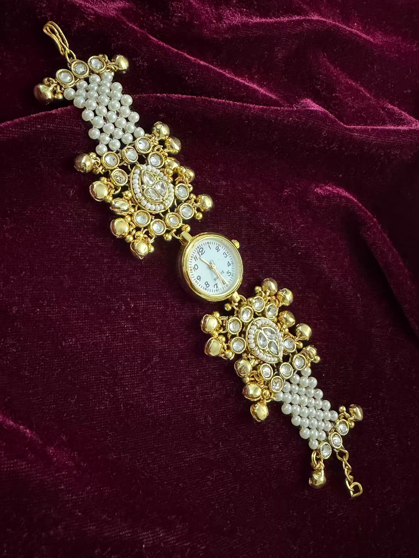 Kundan Premium Gold Maharani Watch Design Heritage Bracelet (Copy)