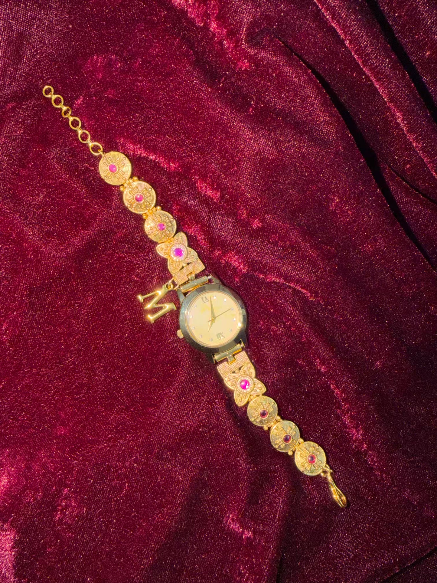 Gold Diamonds Kundan Watch Design Heritage Bracelet