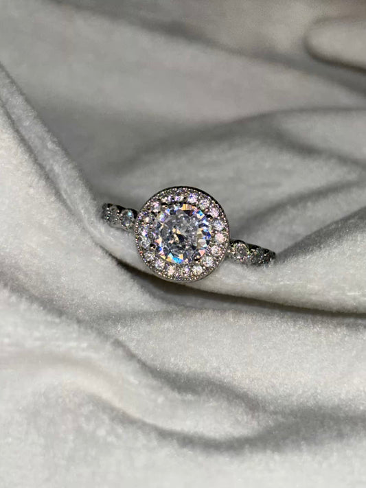 Elysia Solitaire Silver Ring Adjustable