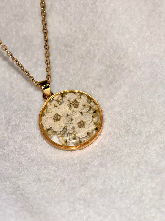 White Floral Handmade Necklace