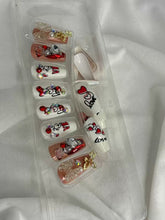 Load image into Gallery viewer, White Cute Love Hearts Fancy Party Bridal Press On Nails ( Set of 24 )
