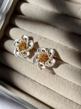 Load image into Gallery viewer, Pearly Sunflower Earrings Studs - Gold Plated
