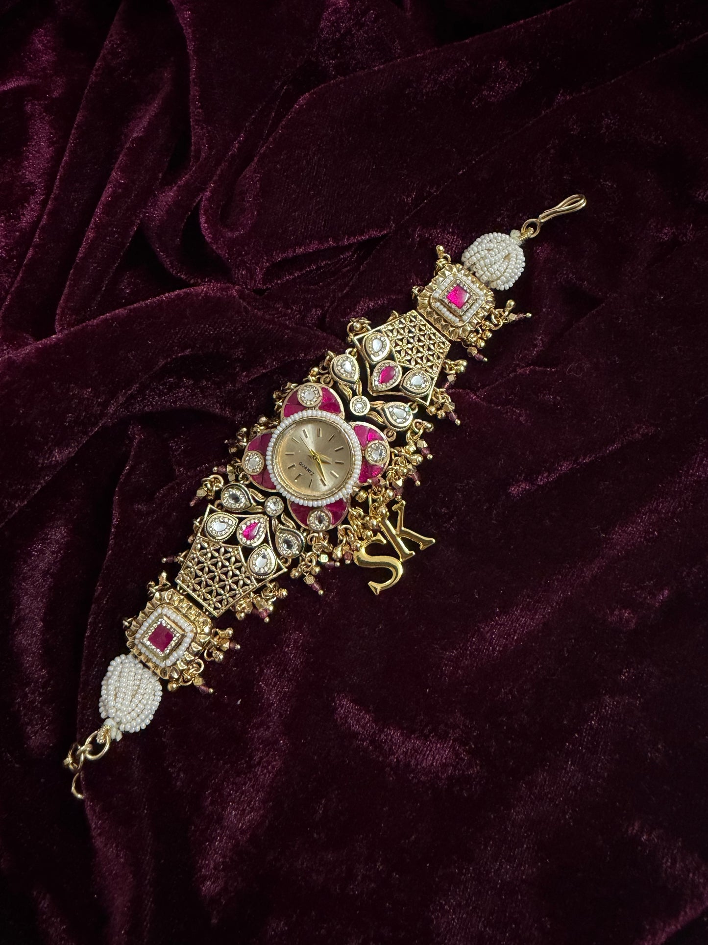 Ruby Floral Pink Maharani Watch Design Heritage Bracelet