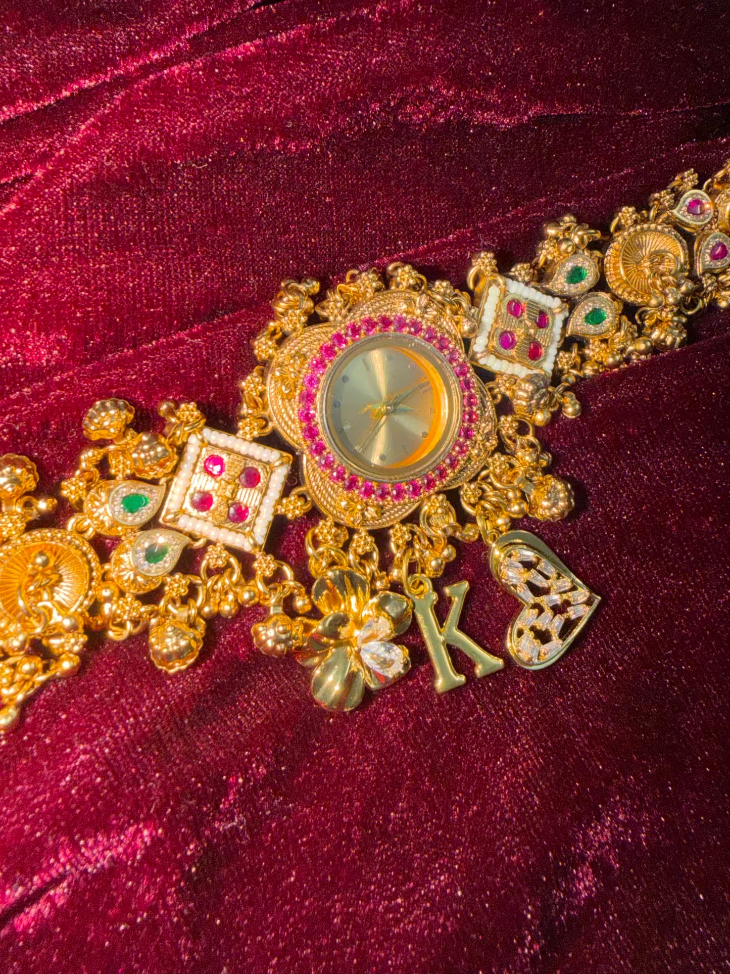 Gold Cloud Dial Heritage Watch in Premium Rajwadi plating (Free Initial)