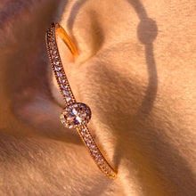 Load image into Gallery viewer, Oval Solitaire Simplistic Diamonds Kada Bracelet Bangle - Rose Gold
