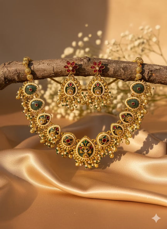 Virasat Heritage Loaded Necklace with Earrings