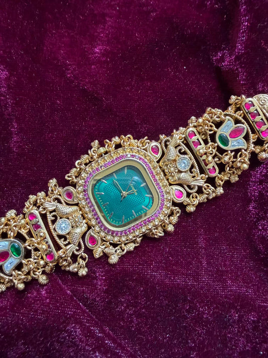 Emerald Green Dial Maharani Watch Heritage Bracelet ( USE Special Coupon Code - 2999 ) to get at 2999₹