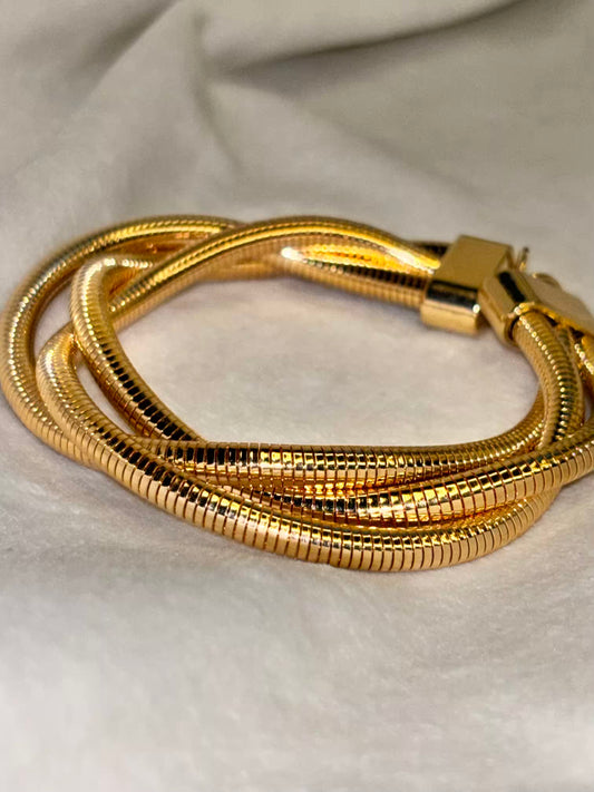 Layered Designer Gold Bracelet