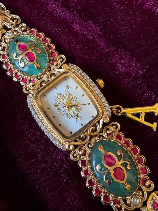 Shree Krishna Shreenathji White Dial Maharani Watch Design Heritage Bracelet