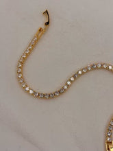 Load image into Gallery viewer, Shining Solitaire Diamonds Tennis Bracelet - Gold Colour ( Unisex )
