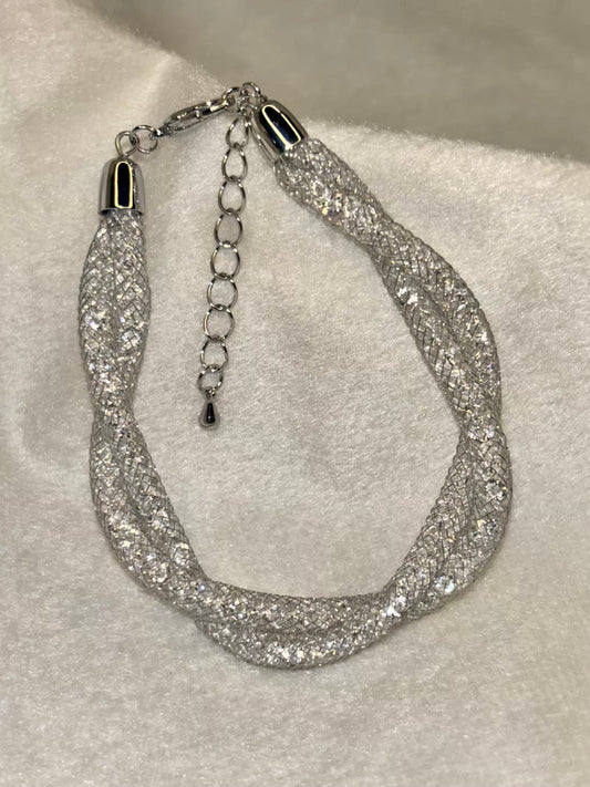 (Copy) Loaded Diamonds Wired Net Bracelet Twisted - Gold Plated