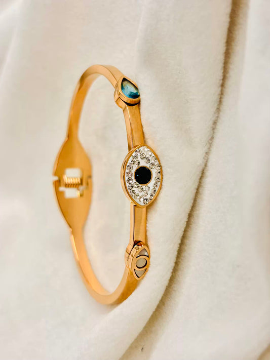 For Thin Wrist Evil Eye Bangle Rose Gold Bangle 2.2 - 2.4 Size