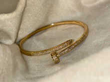 Load image into Gallery viewer, Nail Diamonds Loaded Premium Kada Bracelet Bangle - Gold
