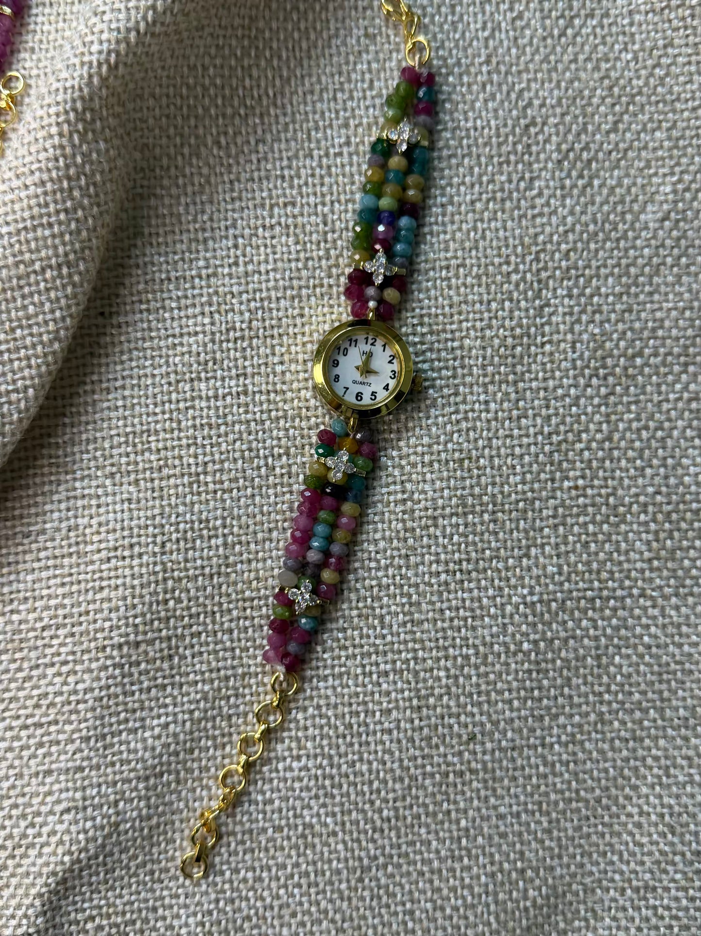 Crystal Beaded Affordable Maharani Kundan Watch Design Heritage Bracelet