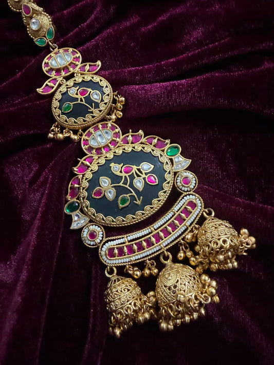 Emerald Green Designer Heritage Kamar Juda in Premium plating