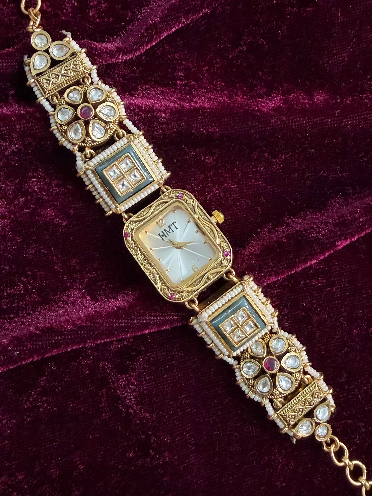 Square Dial Maharani Watch Design Heritage Bracelet