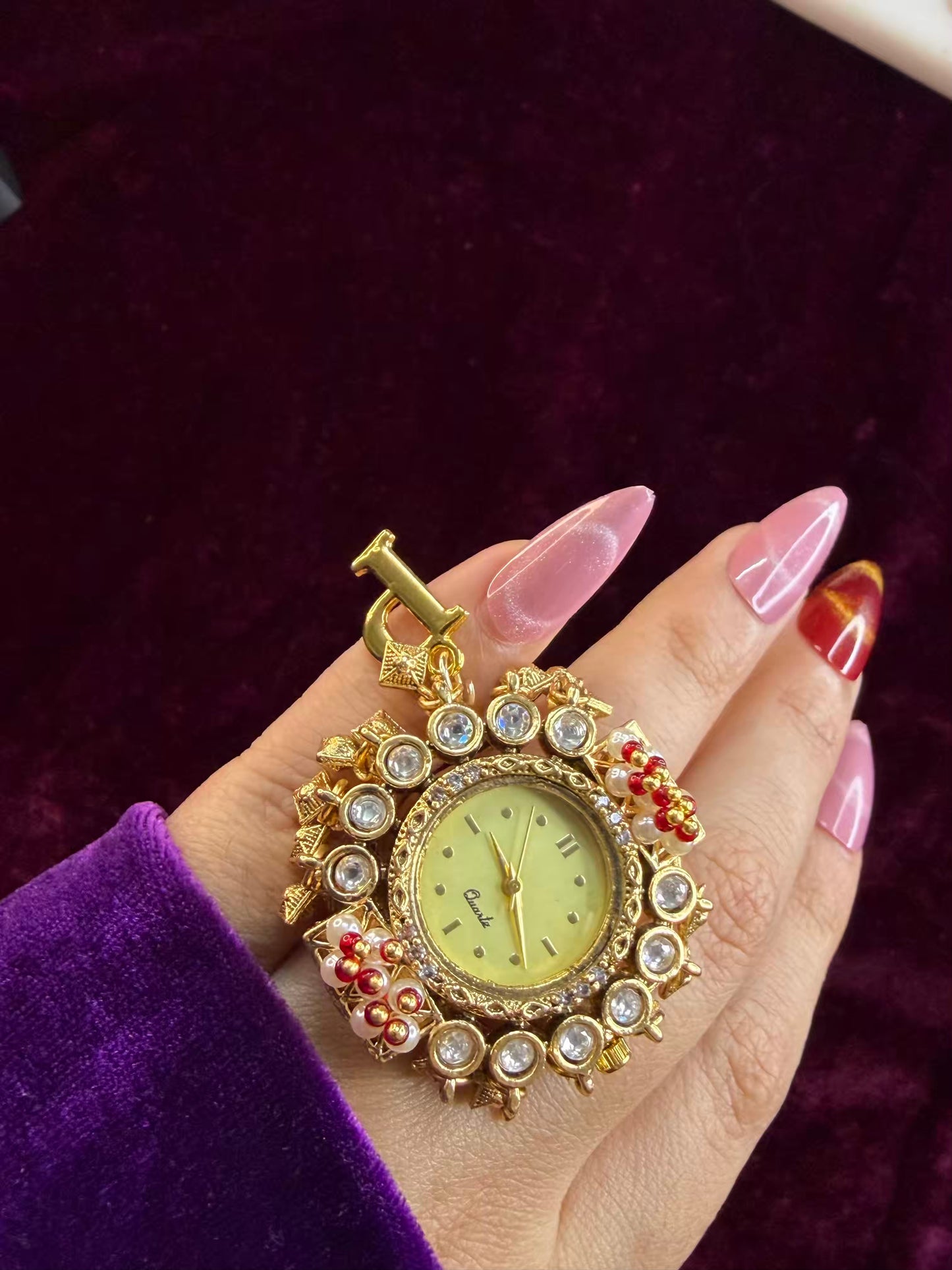 Ghungroo loaded Dial Maharani Watch Heritage Ring ( Adjustable)