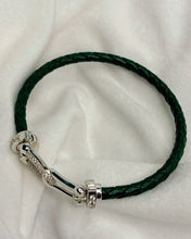 Load image into Gallery viewer, Dark Green Belt Vegan Leather Bracelet
