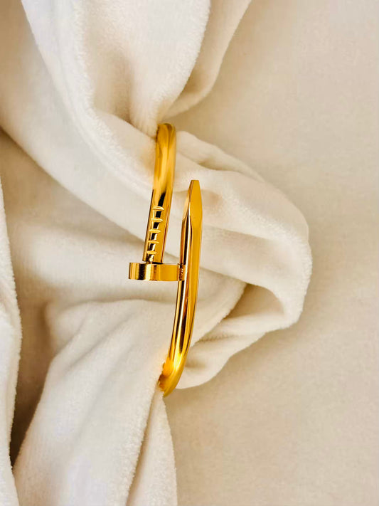 Thin Wrist Nail Baby Size Wrist Gold Bangle 2.2 - 2.4 Size