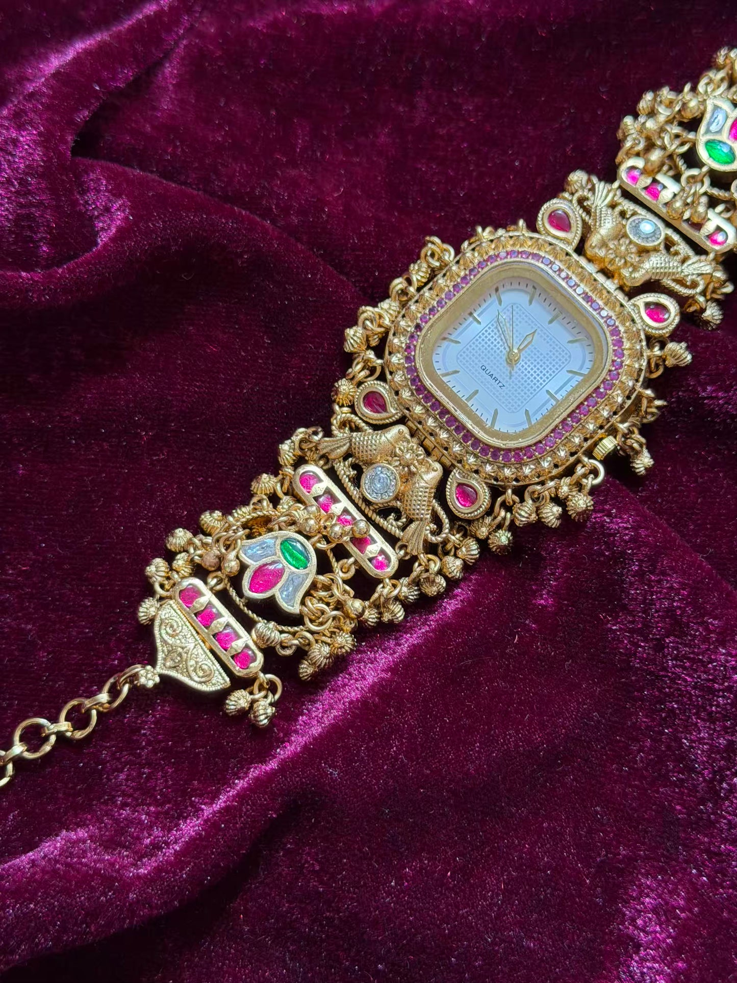 Square White Dial Maharani Watch Heritage Bracelet ( 1pc Restocked )