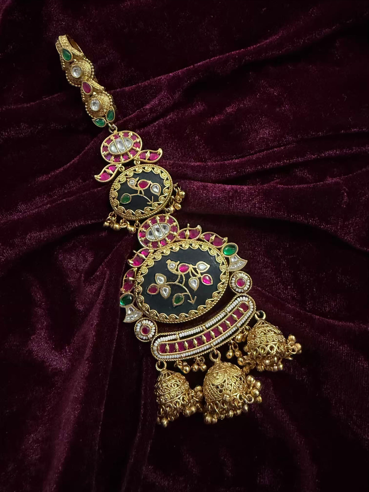 Emerald Green Designer Heritage Kamar Juda in Premium plating