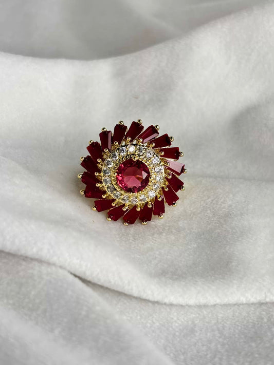 Scarlet Ruby Ring Solitaire Gold Ring