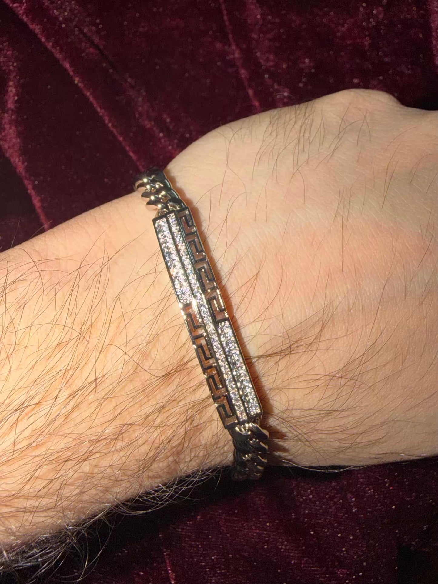 Kavach Diamond Men's Rakhi Bracelet - Silver Polish