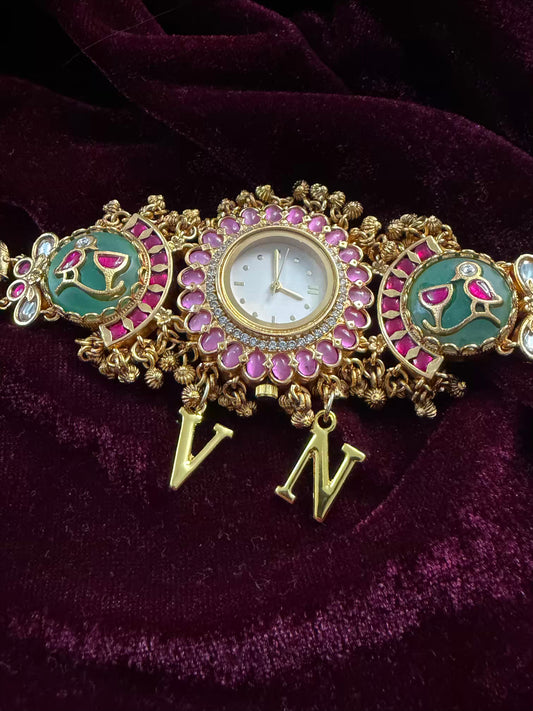 Minty Strawberry Maharani Watch Heritage Bracelet