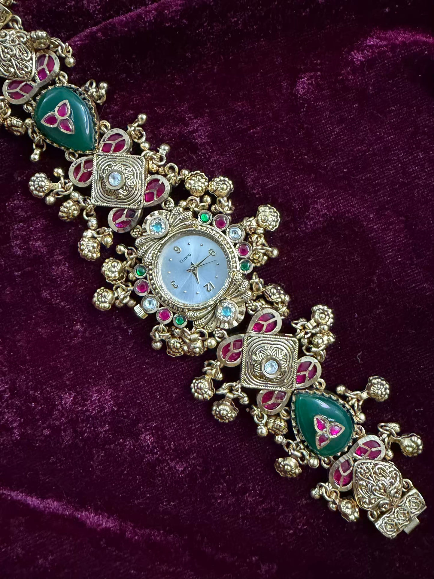 Kundan Premium Gold Maharani Watch Design Heritage Bracelet