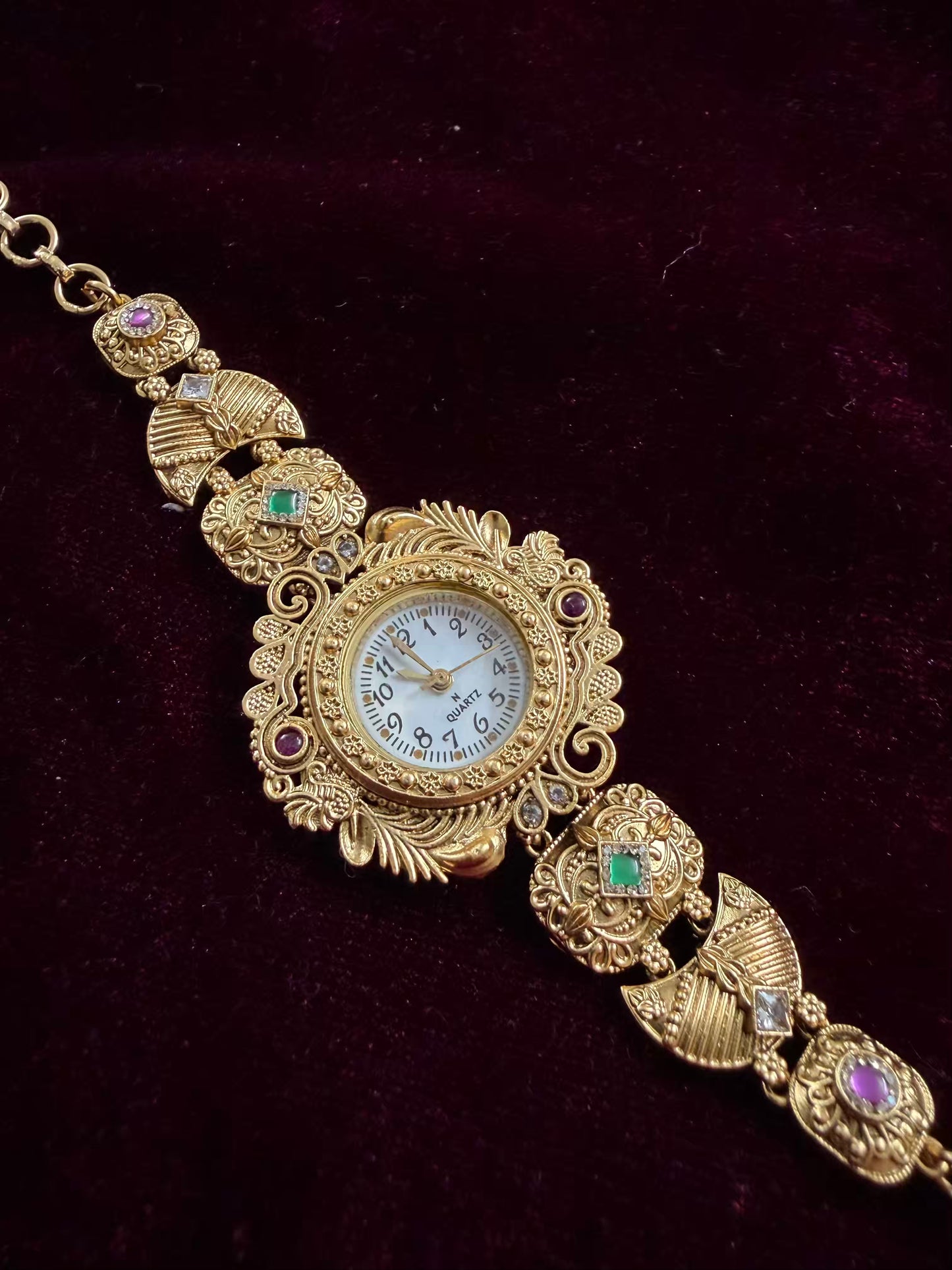 Gold Maharani Kundan Watch Design Heritage Bracelet