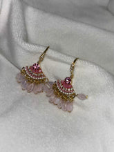 Load image into Gallery viewer, Pink Dangle Earrings Studs - Gold Plated
