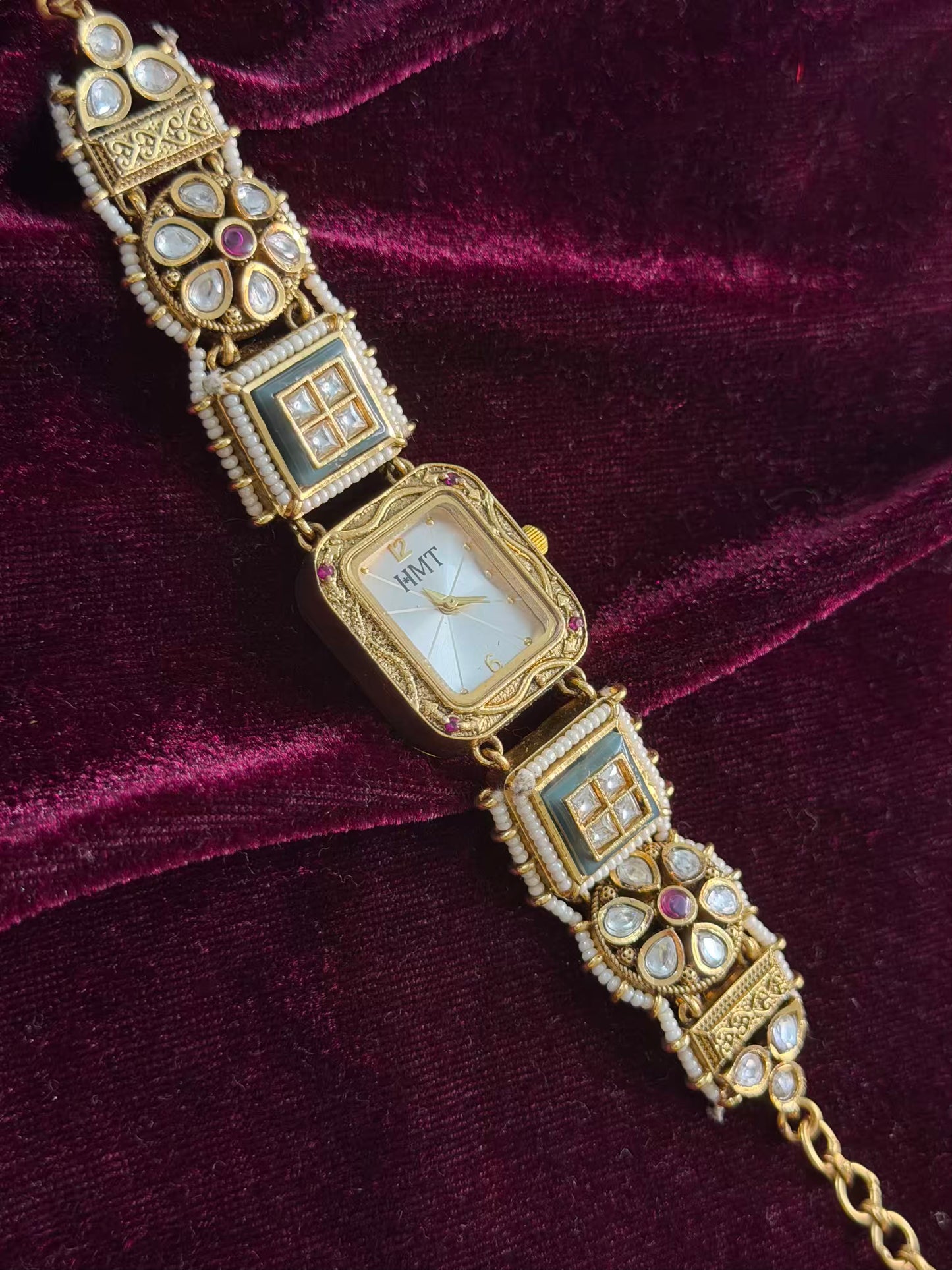 Square Dial Maharani Watch Design Heritage Bracelet