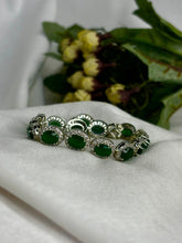 Load image into Gallery viewer, Green Emerald Oval Tennis Bracelet with Loaded Diamond (2.8 Size ) ( Select from Options)
