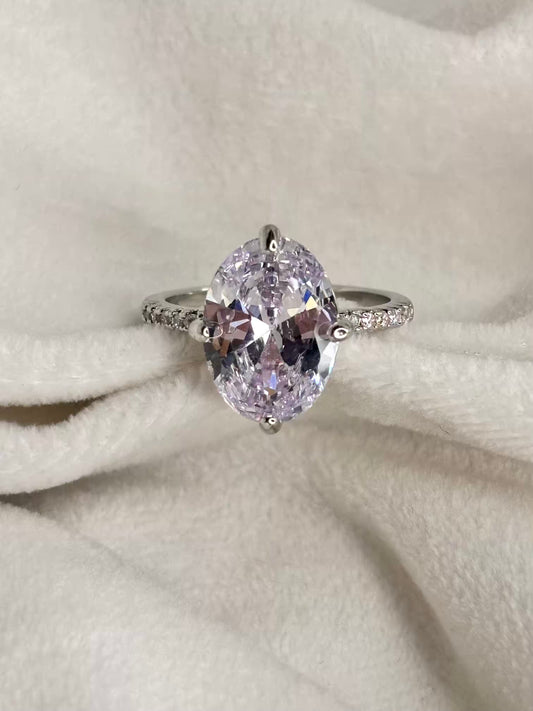Oval Solitaire Ring - Silver
