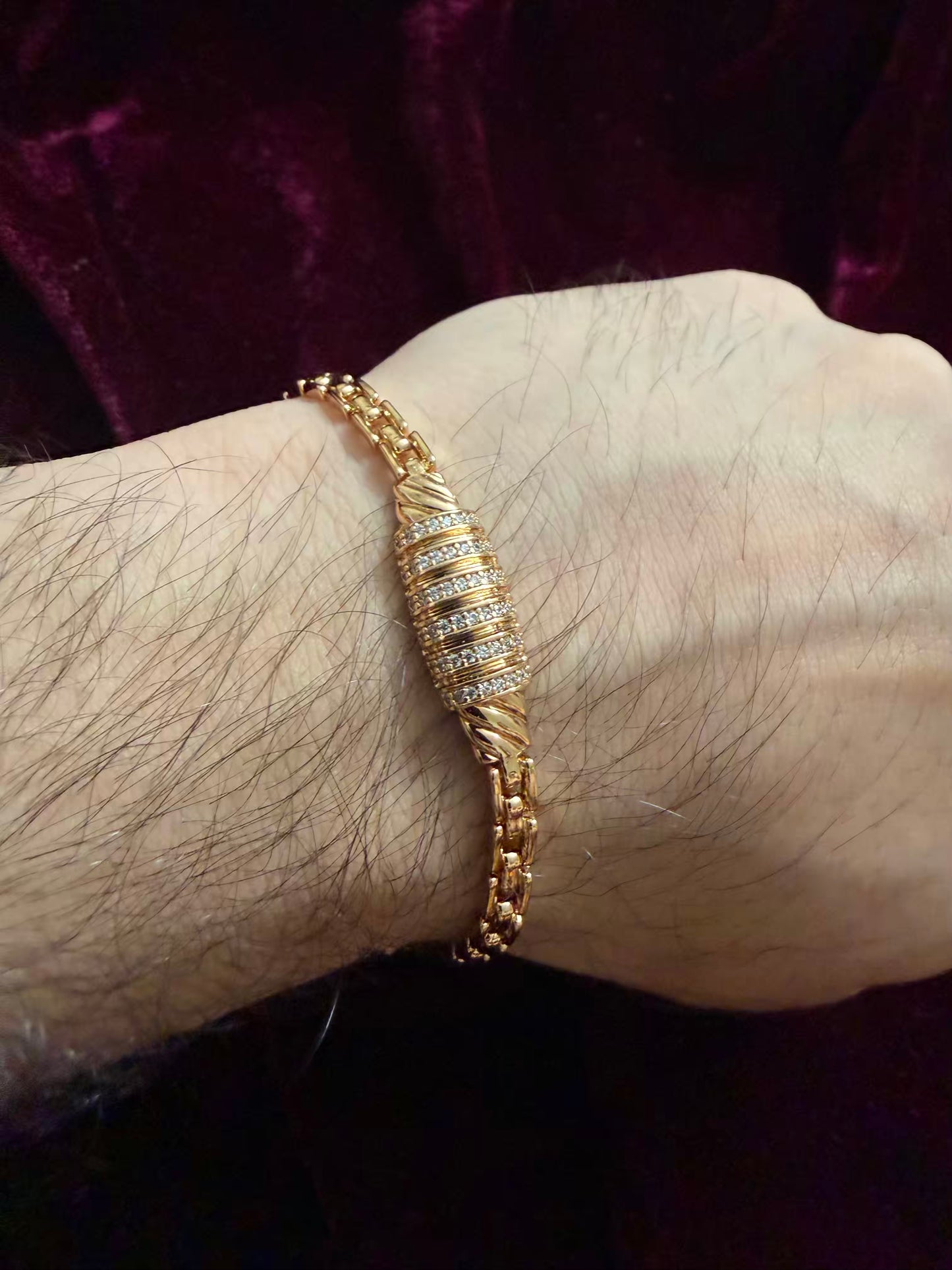 Spiral Diamonds Men's Rakhi Bracelet