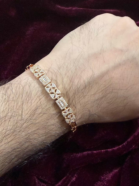 Hexagon Men's Rakhi Bracelet ( Rose Gold )