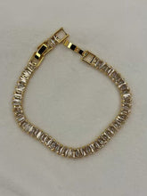 Load image into Gallery viewer, Line Shining Solitaire Diamonds Tennis Bracelet - Gold Colour ( Unisex )
