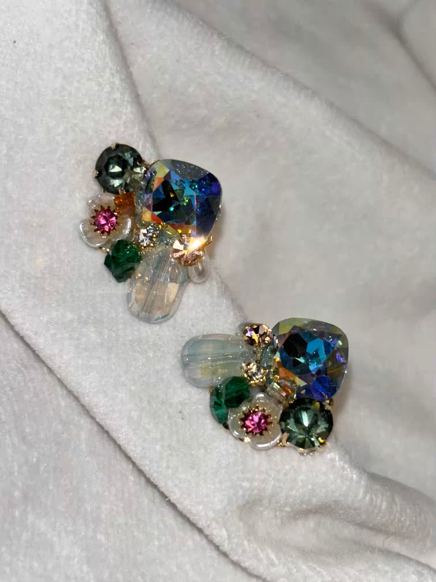 Blue Premium Small Earrings Studs - Gold Plated