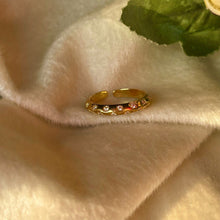 Load image into Gallery viewer, Gold Studded Stones Ring - Gold ( Adjustable )
