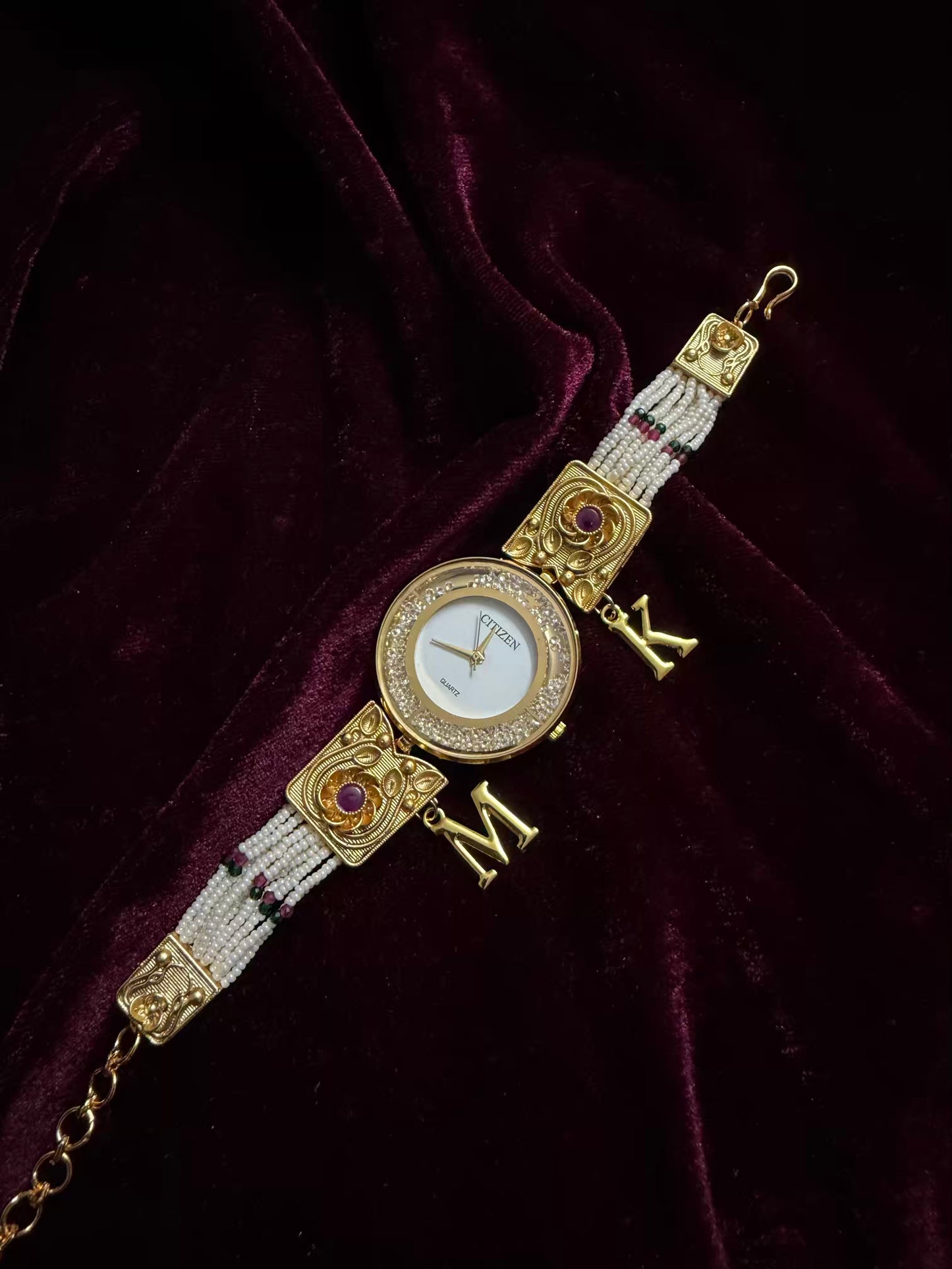 Diamonds Dial Pearly Maharani Watch Heritage Bracelet