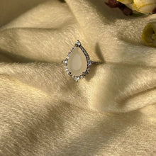 Load image into Gallery viewer, Drop Milky White Stone Solitaire Ring Adjustable
