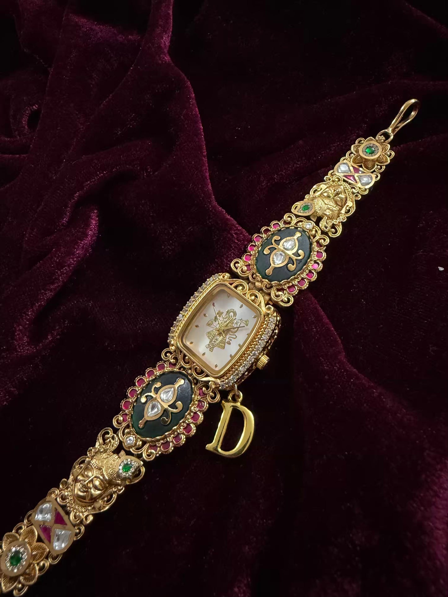 Shreenathji Krishna Maharani Heritage Watch Rakhi in Premium Swarovski (Free Initial)