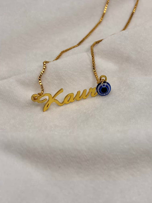 Kaur with Evil Eye Necklace - Gold Plated ( Only Prepaid )