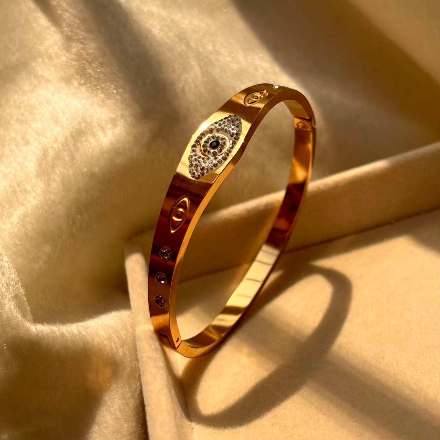 Evil Eye Gold Bangle
